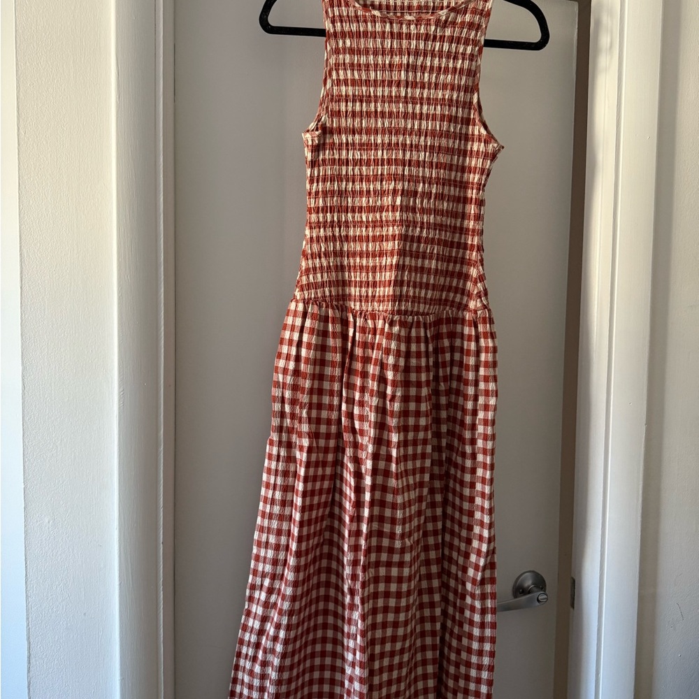 Zara Gingham Midi Dress